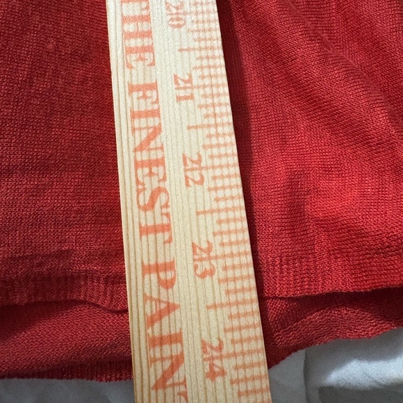 Eileen Fisher Burnt Orange Cowl Neck Silk/Linen Lightweight Knit Top. Size L - Picture 8 of 10